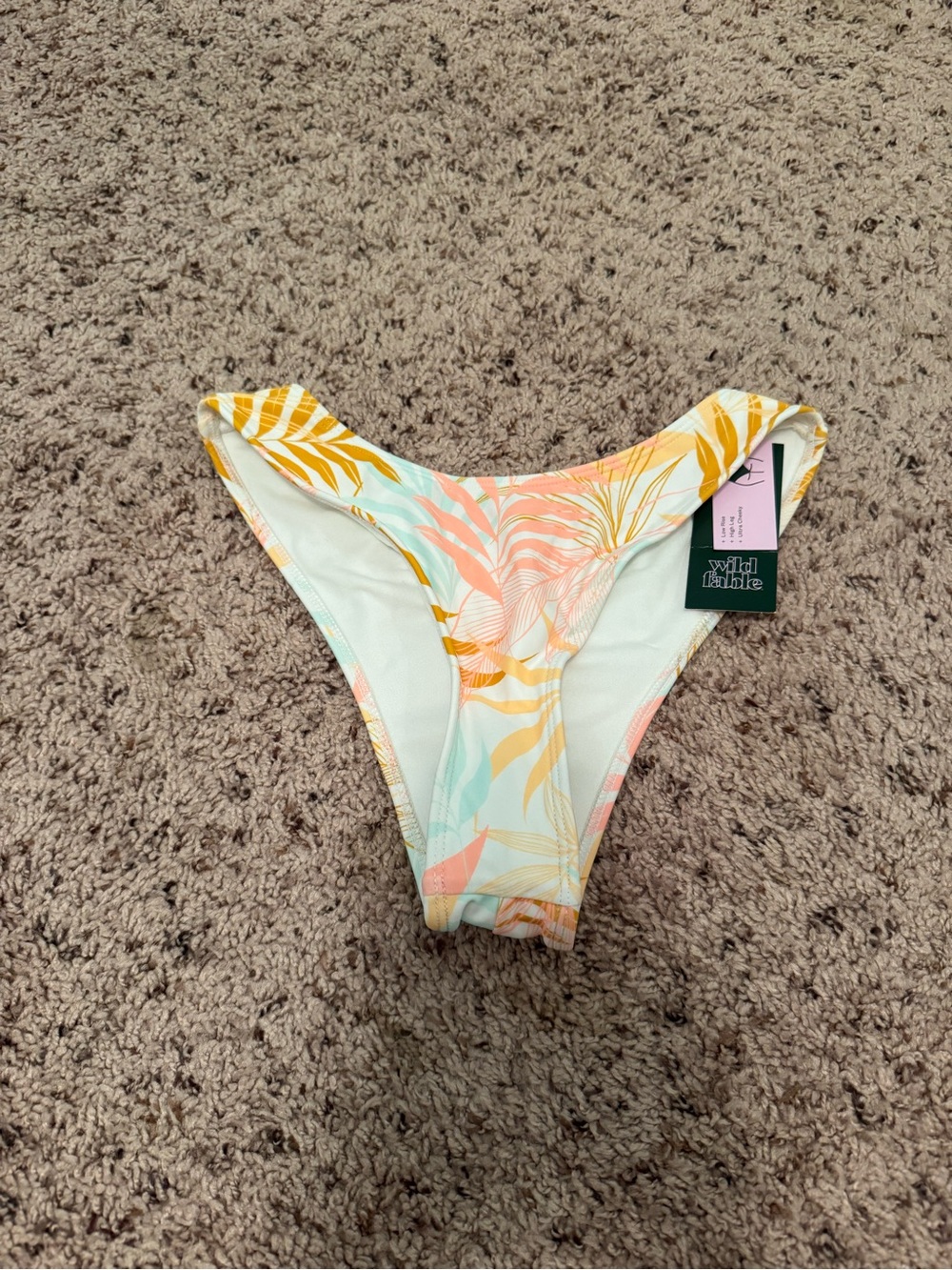Wild Fable Pastel Tropical Print Bikini Bottom - Yellow & Mint